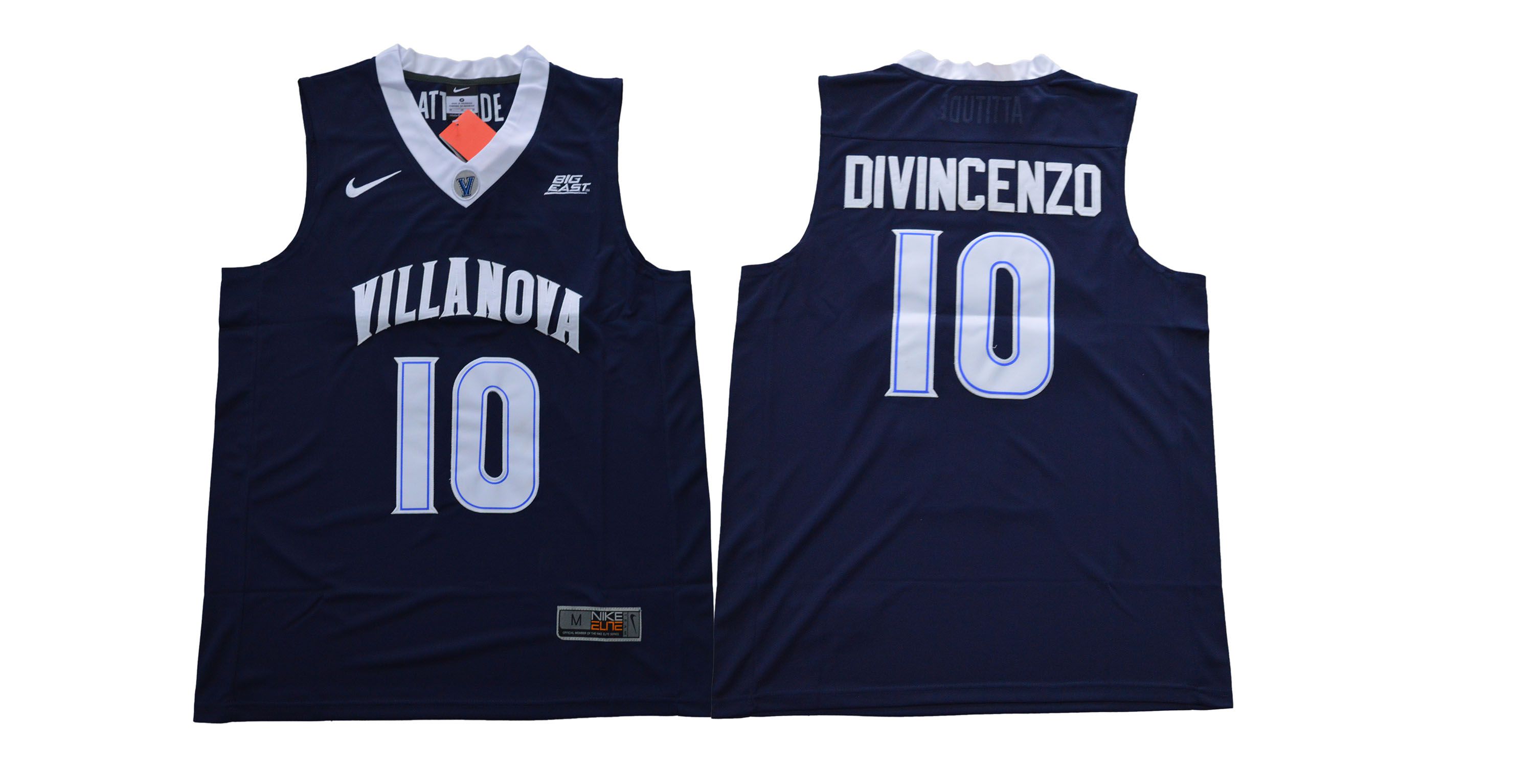 Men Villanova 10 Divincenzo Blue Nike NCAA Jerseys1